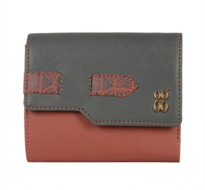 Baggit Women Red, Grey Artificial Leather Wallet(6 Card Slots)