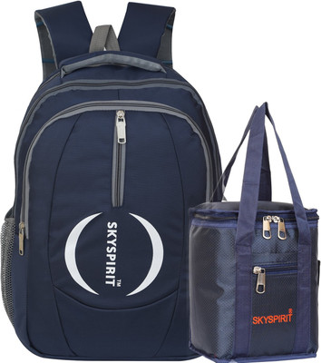 SkySprit Super Lightweight School & College Backpack With Tiffin Bag Combo Waterproof Backpack(Blue, 40 L)