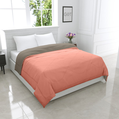 GYT Solid Single Comforter for  Mild Winter(Microfiber, Peach Pink, Taupe)