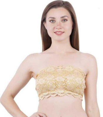 Ronic Collections Women Bandeau/Tube Lightly Padded Bra(Beige)