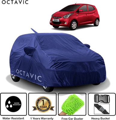 octavic Car Cover For Hyundai Eon (With Mirror Pockets)(Blue)