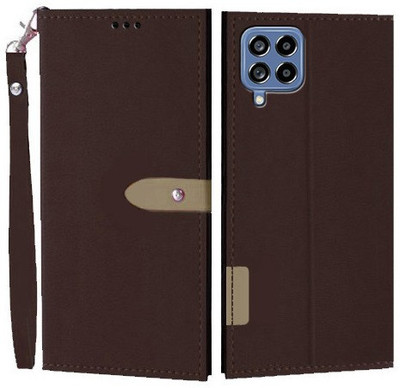 Wynhard Flip Cover for Samsung Galaxy M53 5G(Brown, Grip Case, Pack of: 1)
