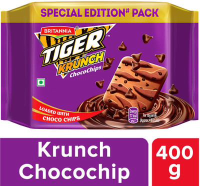 BRITANNIA Tiger Krunch Chocochips Sweet & Salty Biscuit(4 x 100 g)