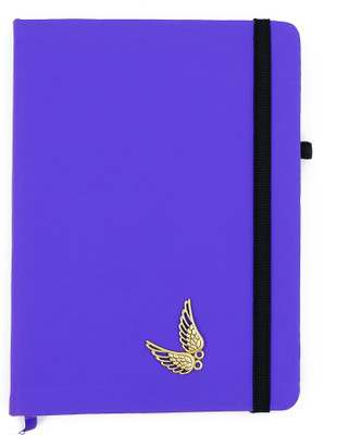 ASRAW Golden Wings A5 Sized Hardcover Diary A5 Diary Ruled 176 Pages(Purple)