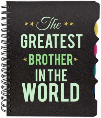 TheYaYaCafe Gift for Brother A5 Notebook Ruled 300 Pages(Black)