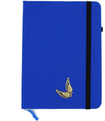 ASRAW Golden Wings A5 Sized Hardcover Diary A5 Diary Ruled 176 Pages(Blue)