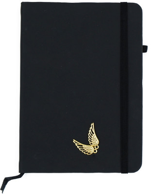 ASRAW Golden Wings A5 Sized Hardcover Diary A5 Diary Ruled 176 Pages(Black)