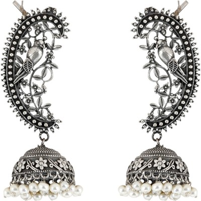 Teejh Maira silver oxidised earrings Brass Drops & Danglers