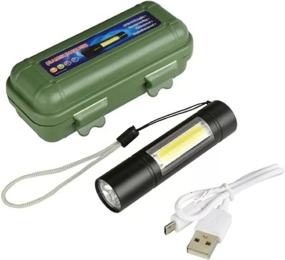 manish LED Flashlight with COB Light Mini Waterproof Portable LED XPE COB Flashlight Torch(Multicolor, 6 cm, Rechargeable)