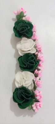 ZENCY BB-01 BABY PINK POLENS GREEN WHITE . FLOWER Bun(Multicolor)