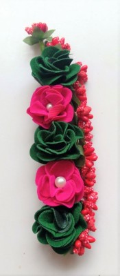 ZENCY BB-01 RED POLENS GREEN RANI FLOWER Bun(Multicolor)