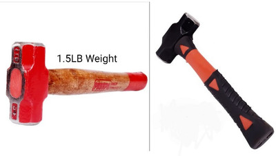 Garena Extra durability with wooden handle combo8 Sledge Hammer(1.5 kg)