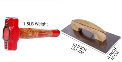 Garena Extra durability with wooden handle combo12 Sledge Hammer(1.5 kg)