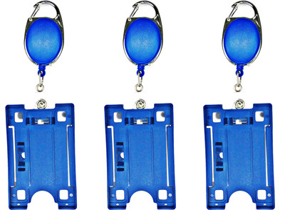 AKAN Plastic ID Badge Holder, ID Badge Reel(Pack of 3)