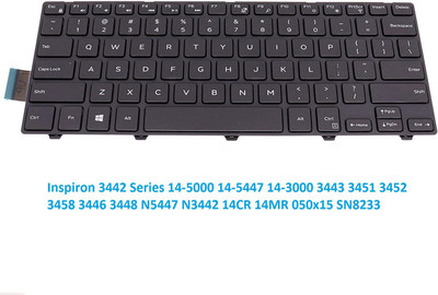 TechSio Inspiron 14 3000 Series 3441 3442 3443 3445 Internal Laptop-size Laptop Keyboard(Black)