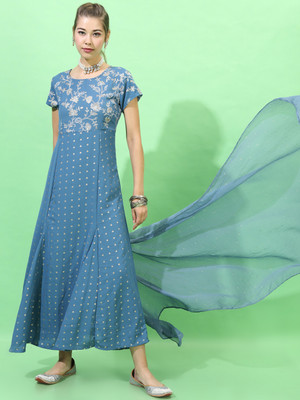 Vishudh Women Ethnic Top Dupatta Set