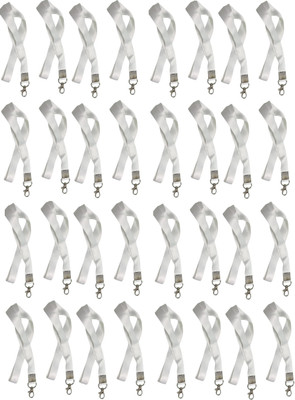 Dotpot Lanyards with Badge Clip with 24mm or 1 inch Lanyard(White)