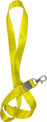 Dotpot 24mm or 1 inch Thick Lanyards with Badge Clip Lanyard(Yellow)