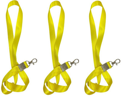 Dotpot 1inch Thick Lanyards with Badge Clip Lanyard(Yellow)