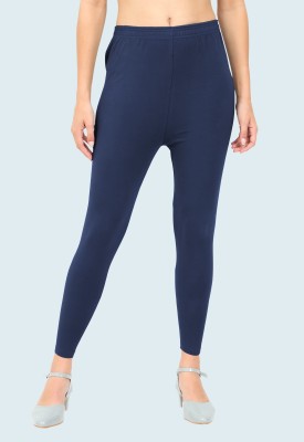 popolo Ankle Length Western Wear Legging(Dark Blue, Solid)