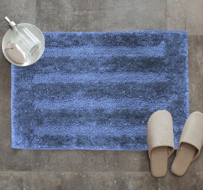 LUXE HOME INTERNATIONAL Microfiber Bathroom Mat(Blue, Large)