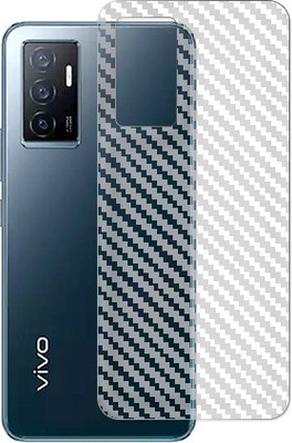 SOMTONE VIVO Y75 4G Back Carbon Fiber Skin Tempered Glass Guard Mobile Skin(Transparent)