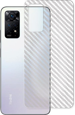 SOMTONE Xiaomi Redmi Note 11 Pro Back Carbon Fiber Skin Tempered Glass Guard Mobile Skin(Transparent)