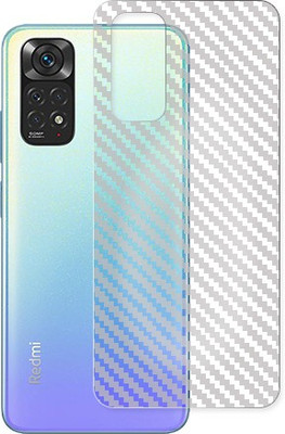 SOMTONE Xiaomi Redmi Note 11 Back Carbon Fiber Skin Tempered Glass Guard Mobile Skin(Transparent)