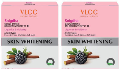 VLCC Snigdha Skin Whitening Premium Day Cream with SPF 25 Combo Pack of 2 (50gm X 2)(100 g)