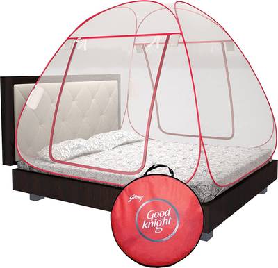 Good Knight Polyester Adults Anti Mosquito Bed Nets - King Size Red Colour Mosquito Net  (Red/White)