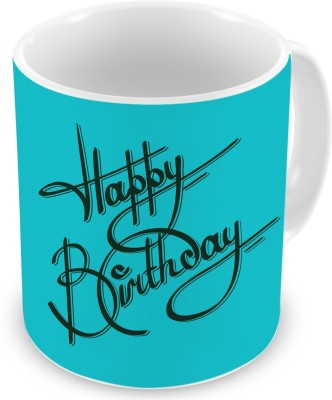 Square Designs Fashion Lettering Text PrintedHappy Birthday Ceramic Coffee Mug(325 ml)