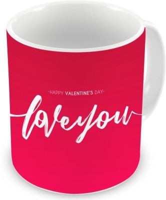 Square Designs Fashion Brush Paint Love You Text Printed Ceramic Coffee Mug(325 ml)