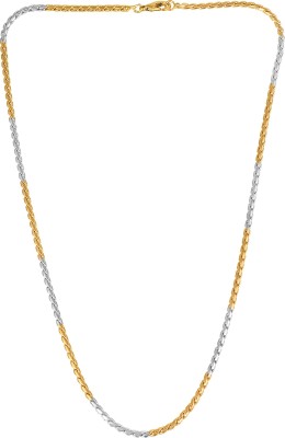 MissMister 2 Colour Gold & Silverplated Round Rope design Fashion Necklace Chain Silver, Gold-plated Plated Alloy Chain