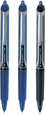 PILOT V7 RT (Blue/Black - Set of 3) Roller Ball Pen(Pack of 3, Ink Color - Multicolor)