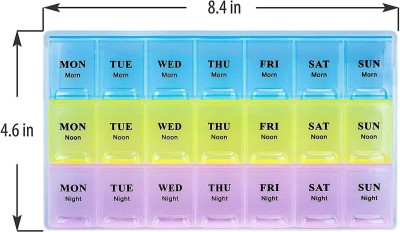 H&M Store MONDAY - SUNDAY (Morning, Noon, Night) Medicine organizer box | Pill organizer 21 Compartments, (Pack of 1) Pill Box(Multicolor)