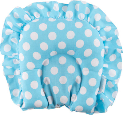 Honey Boo Mustard Seeds Polka Baby Pillow Pack of 1(Blue)