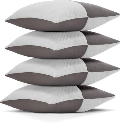 LA VERNE LUXURY Microfibre Geometric Sleeping Pillow Pack of 4(Grey)