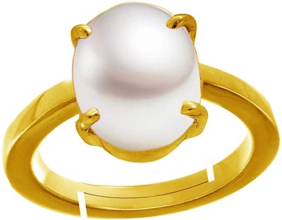 EVERYTHING GEMS South Sea Pearl 5.25 Ratti 4.00 Carat Natural Pearl Gemstone Original Certified Brass Pearl Gold Plated Ring