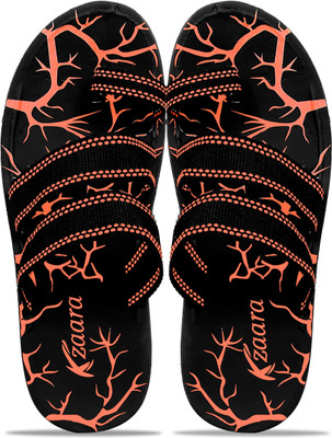 Kzaara Men Flats(Orange, Black , 4)