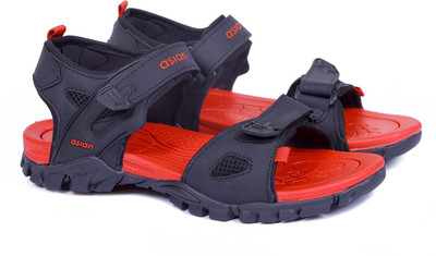 asian Men Casual(Black, Red , 6)