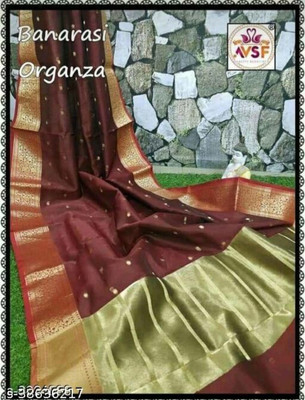 MUSKAN FASHION Woven Banarasi Organza Saree(Multicolor)
