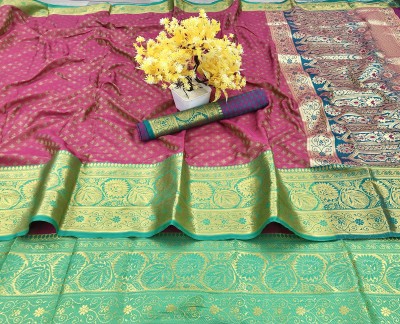 jayant creation Embellished Banarasi Art Silk Saree(Purple)