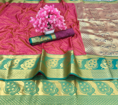 jayant creation Embellished Banarasi Art Silk Saree(Red)