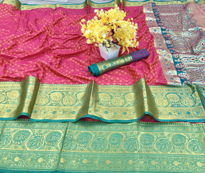 jayant creation Embellished Banarasi Art Silk Saree(Red)