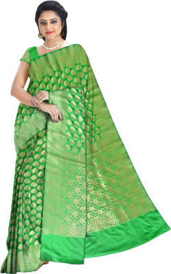 Kashiya Embroidered Banarasi Tussar Silk Saree(Multicolor)