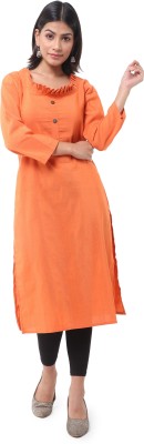 DESHBANDHU DBK Women Solid Straight Kurta(Orange)