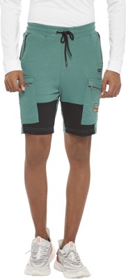 Ajile By Pantaloons Color Block Men Green Sports Shorts