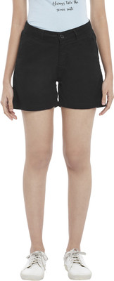 Honey By Pantaloons Solid Women Black Regular Shorts