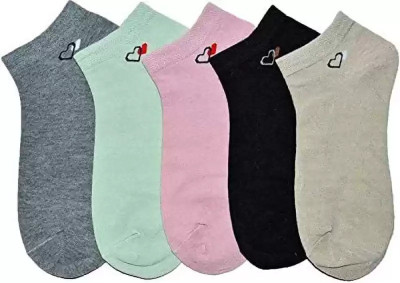 kiyo Girls Solid Ankle Length(Pack of 5)