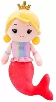 DRM Latest Super Soft Cute Mermaid Doll Soft Stuffed Plush Toy for kids, girls  - 25 cm(Red)